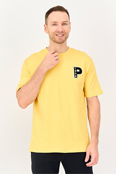 Puma Men Sportswear Fit Short Sleeve Outdoor T Shirt, Yellow