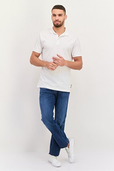 WRANGLER Men Classic Fit Washed Stretchable Straight Leg Jeans, Blue