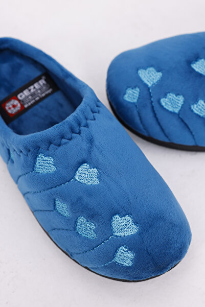 GEZER Yumuşacık İç Astarlı Nakış Motifli Kadın Terlik Kapalı Düz Tabanlı Şık Model