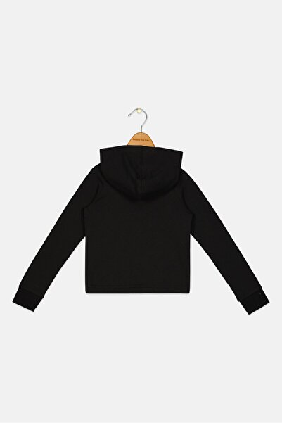 Converse Kids Girl Graphic Print Hooded Sweatshirt, Black Combo