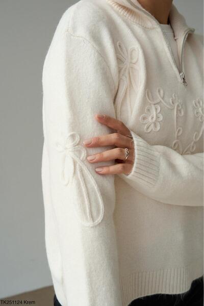 CADDELAMODA Pulover pentru femei cu jumătate de fermoar, moale