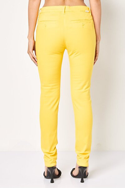 Reiko Women Regular Fit Solid Straight Leg Pants, Bright Lemon
