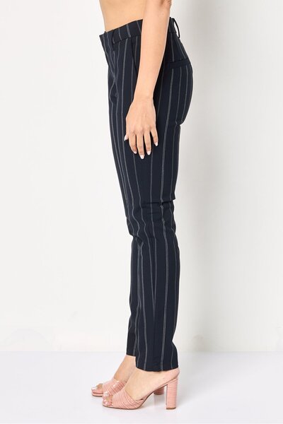 Reiko Women Cigarette Fit Stripe Straight Leg Pants, Multicolor