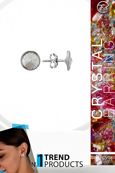 Twem Silver Zirconia Swaroski Crystal Stone Studded Earrings |   Modern and M...