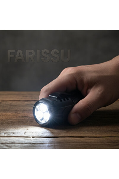 farissu 3 LED'li Güçlü Mini El Feneri Şarj Edilebilir Type-C