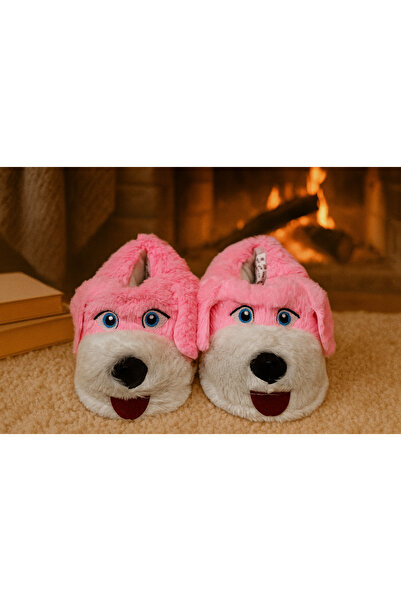 ALB TERLİK AYAKKABI SAN. TİC. LTD. ŞTİ. Dog-Shaped Plush Slippers - Plush, Unisex Slippers, Warm House Slippers, Comfortable Casual Slippers