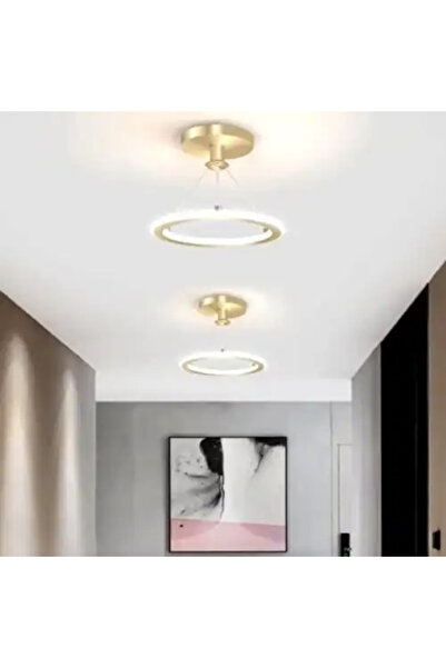 LED CONCEPT Lustra LED cu trei tipuri de lumina, aurie, rotunda, 27W, 22x22x30cm