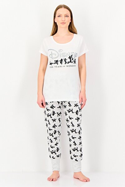 Disney Women 2 Pieces Graphic Print Top With Bottom Sleepwear Set, Multicolor