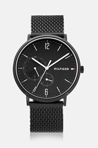 Tommy Hilfiger Men Dial Stainless Steel Mesh Bracelet Watch, Black