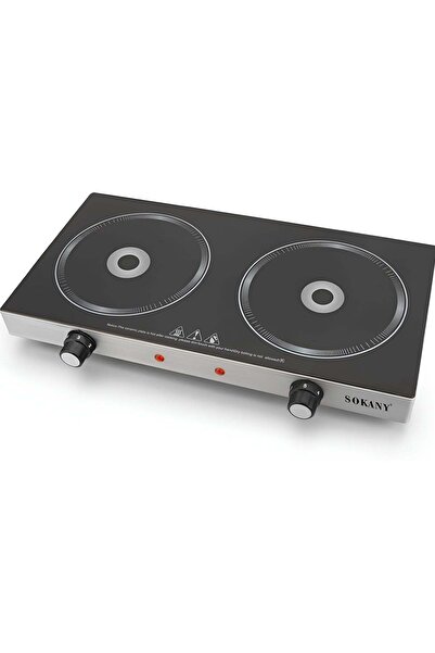 SOKANY SK-224 موقد كهربائي سيراميكي مزدوج الشعلات بقوة 2400 واط