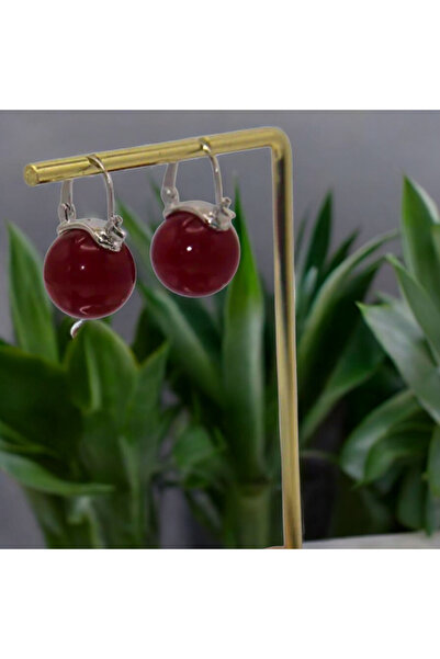 ORGANICYOU DONGGUAN Kırmızı Boncuklu Bakır Küpe Takımı, Şık ve Basit, Hediye İçin Uygun