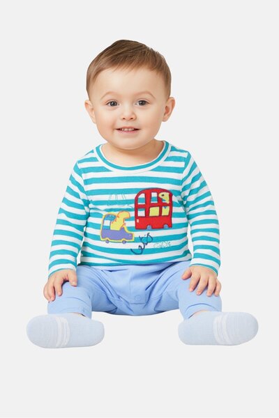 Hamleys Toddlers Boy Embroidered Long Sleeve Bodysuit, Multicolor