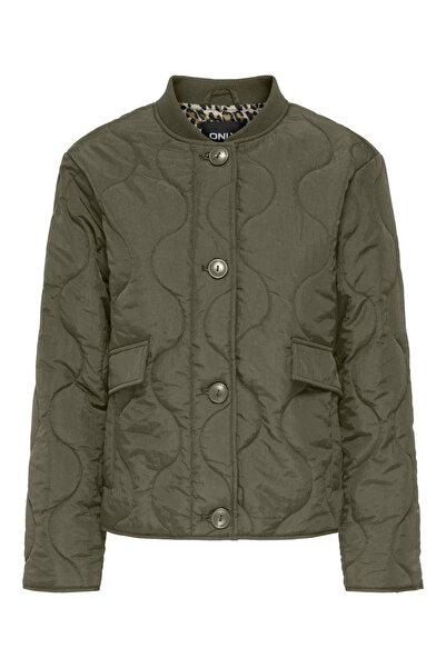 ONLY Onlsalsa Leo Jacket Cs Otw Kadın İçi Leopar Astarlı Kapitone Tarz Mont 15357514