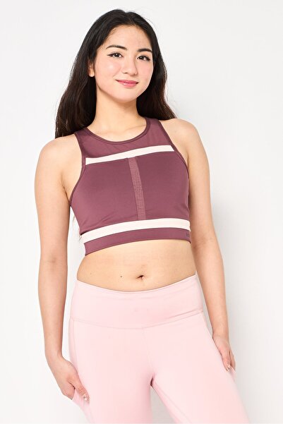 Nike حمالة صدر رياضية مبطنة قليلاً بشعار العلامة التجارية للنساء، لون بنفسجي