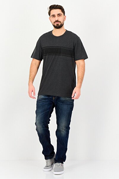 Chaps Men Crew Neck Short Sleeve Heather T-Shirt, Dark Grey