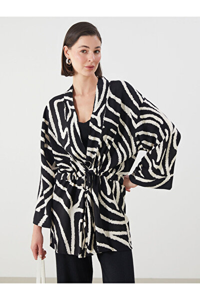 LC Waikiki New Season Shawl Collar Patterned Women's Kimono