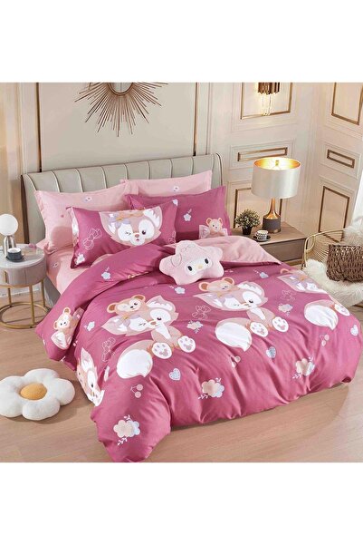 OEM Lenjerie de Pat 1 Persoană, Țesătură tip Finet, 4 piese