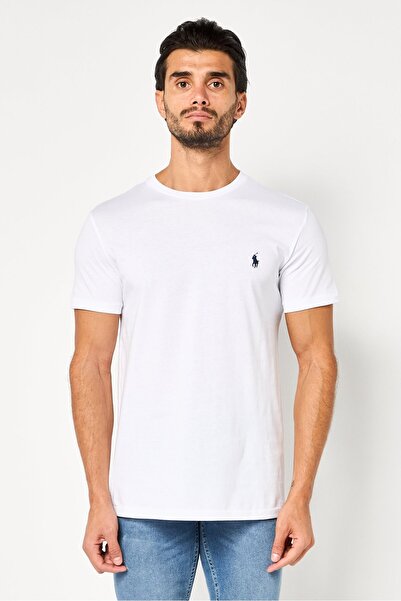 Polo Ralph Lauren Men Crew Neck Short Sleeve Embroidered Logo T-Shirt, White