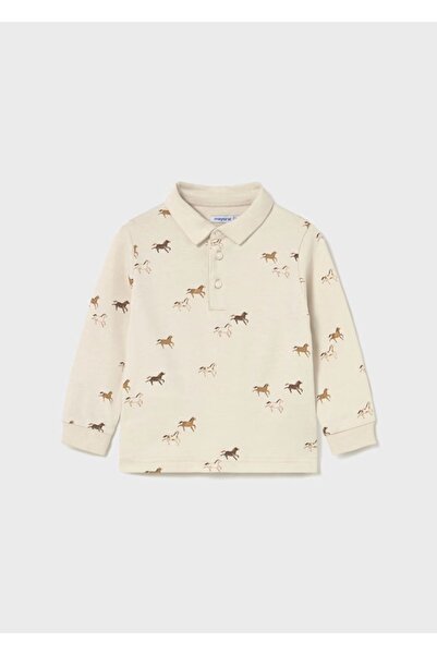 MAYORAL 02102-75 KREM Polo-Uzun Kol Baskılı