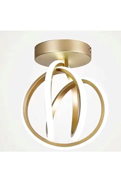 LED CONCEPT Lustra LED cu trei tipuri de lumina, aurie, rotunda, 28W, 25x25x15cm