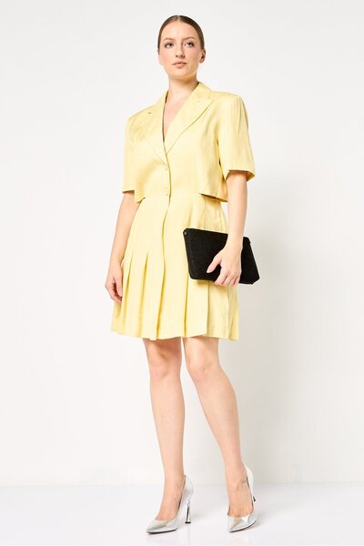 SANDRO Women Solid Mini Dress, Yellow