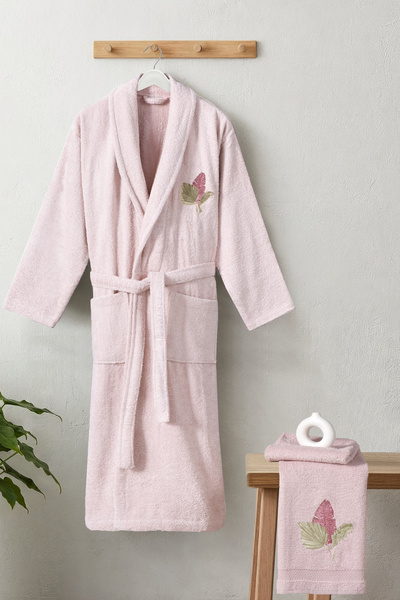 Coton Delux 💫 %100 Pamuklu Havlulu Kadın Bornoz Takımı