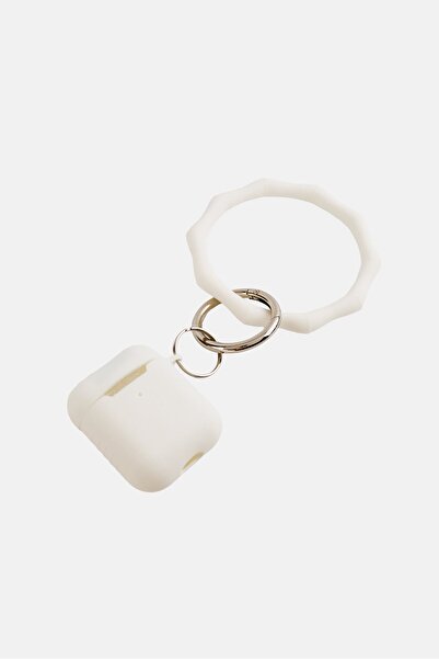 Core Audio Silicone Wristlet Airpode Case With Edged Bracelet, White