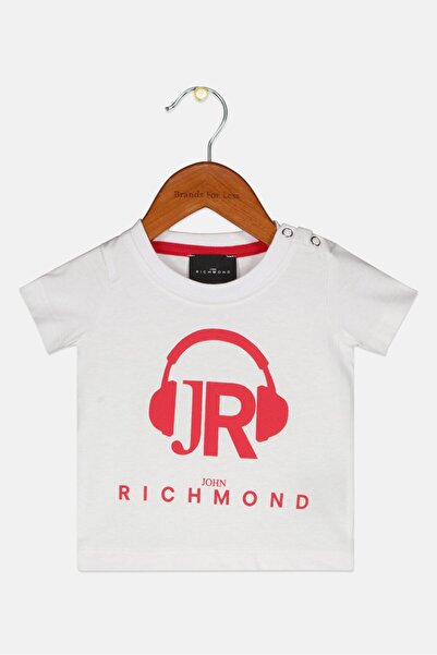 John Richmond Toddlers Boy Crew Neck Short Sleeve Brand Logo T-Shirt, White