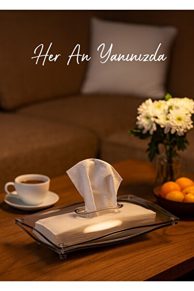 Askımo Modern Design Napkin Holder with Transparent Lid / Z Napkin Compatible...