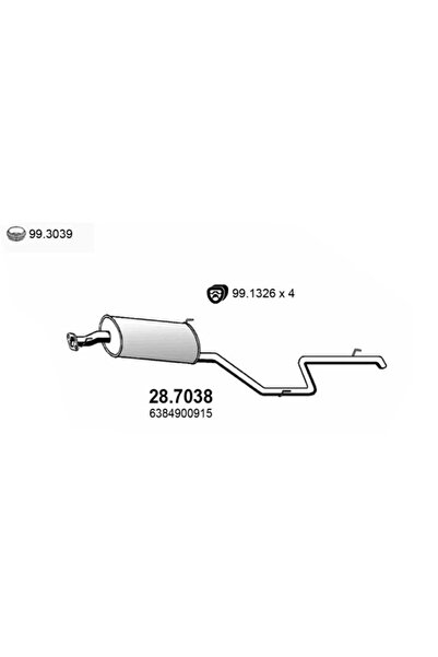 ASSO Toba Esapament Finala Mercedes-Benz 5-Class/Vito Bus/Vito Caroserie