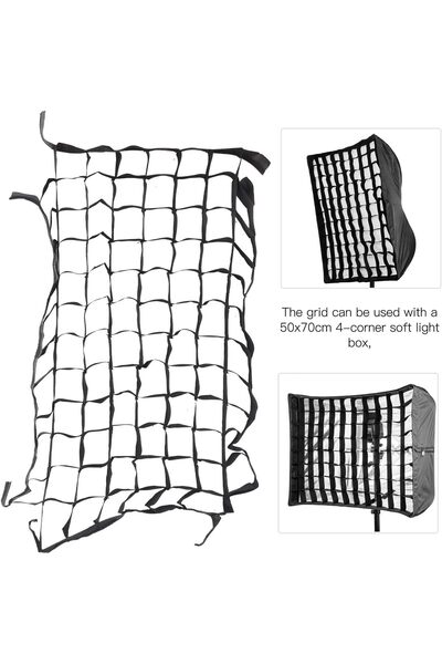 Generic Honeycomb Grid for Softbox 50×70 cm, Foldable Nylon with Mounting Straps (Portrait & Video)