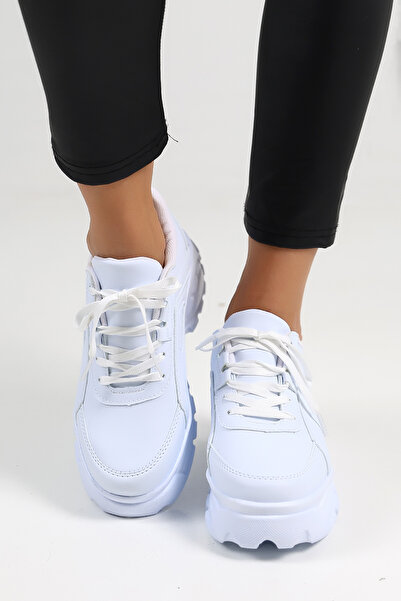 Encool Λευκά γυναικεία casual παπούτσια sneaker – Άνετα, κομψά και μοντέρνα αθλητικά παπούτσια με ψηλή σόλα