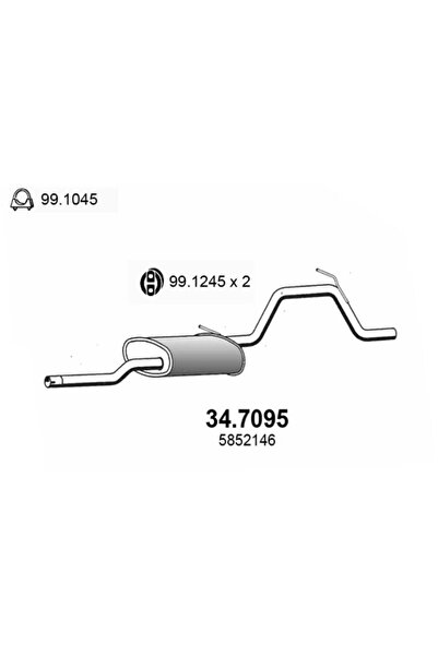 ASSO Toba Esapament Finala Opel Agila