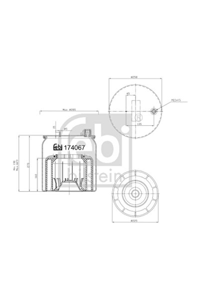 FEBI BILSTEIN Въздушни окачващи маншони за преден мост Mercedes-Benz Actros M...