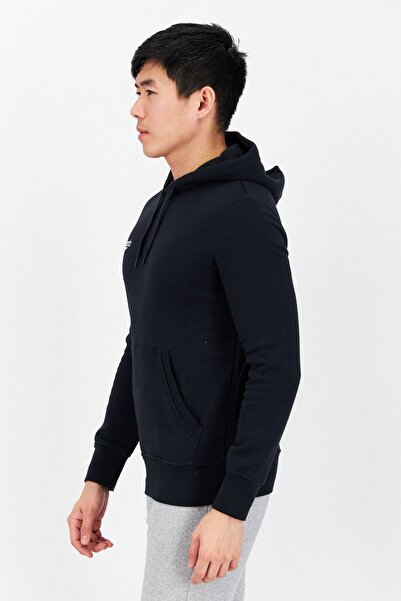 SPEEDO Men Sportswear Fit Hooded Brand Logo Long Sleeves Sweatshirt, Black