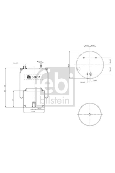 FEBI BILSTEIN Въздушни окачващи маншони заден десен мост Daf 85 Cf/Cf 75/Cf 85