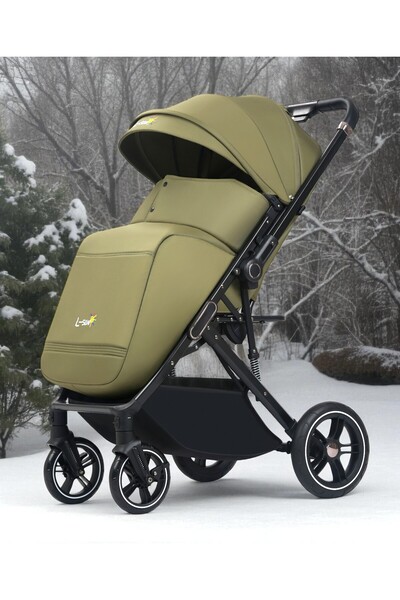 L-Sun Children's Sports Stroller, Folding Trolley, Adjustable Backrest with Sleeping Position, Cover and Bag