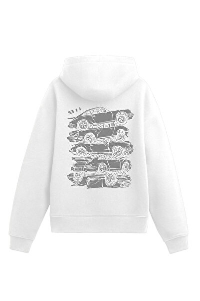 Edizen Hanorac Porsche 911s Unisex Oversize Alb