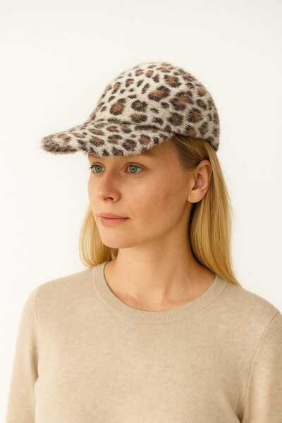 shop Leopard Patterned Furry Cap Hat