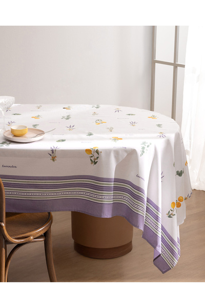 Madame Coco Sovan Polycotton Masa Örtüsü - Lila - 160x160 cm