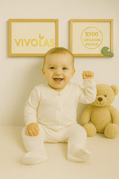 Vivolas Baby Girl Set of 2 Flat Rompers with Booties White and Powder Color 0-6 Months