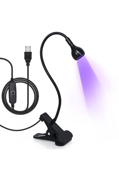 Bogadini Lampa LED UV 3W cu alimentare USB, reglabila, cu clips si gat flexibil pentru manichiura gel