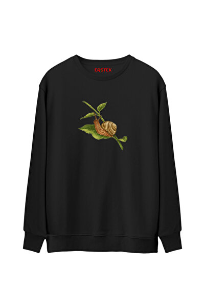 Açık Garaj Φούτερ με λαιμόκοψη σε μαύρο χρώμα Snail in Nature, Ανδρικό, Γυναικείο, Unisex φούτερ