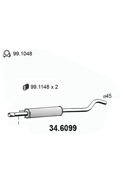 ASSO Toba Esapamet Intermediara Opel Corsa C/Tigra Twintop Vauxhall Corsa Mod...