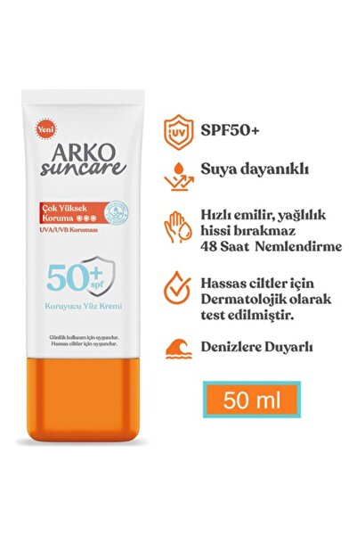 ARKO Suncare Koruyucu Yüz Kremi Spf50+ 50Ml