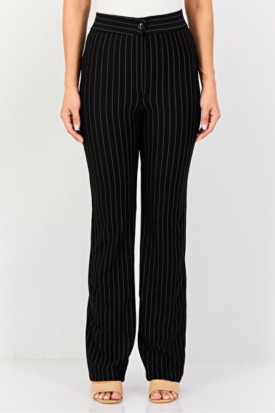 Bianco Lucci Women Regular Fit Stripe Straight Leg Pants, Multicolor