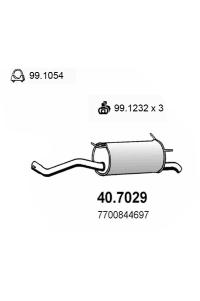 ASSO Toba Esapament Finala Renault Megane 1/Megane Scenic/Scenic 1 Microbus