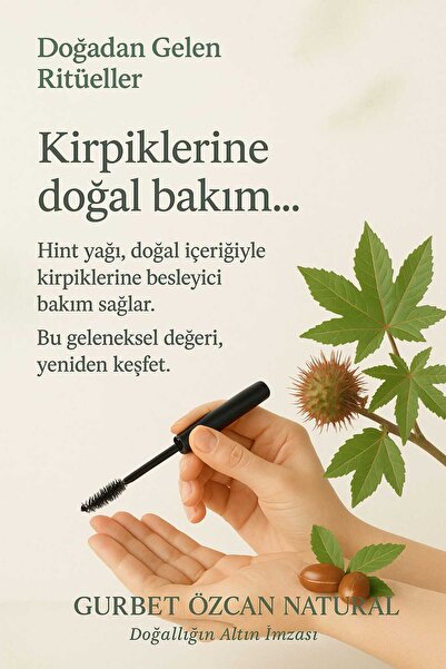 gurbet özcan natural Hint Yağı %100 Saf Doğal Seyreltilmemiş 50ml (Castor Oil)