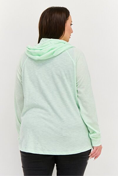 Calvin Klein Women Plus Size Hooded Textured Sweatshirt, Light Green