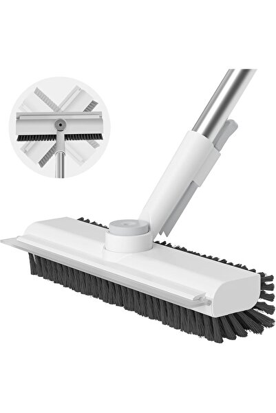 KASTWAVE فرشاة تنظيف الأرضيات 3 في 1 بمقبض طويل ومتينة للحمام والفناء والجراج...